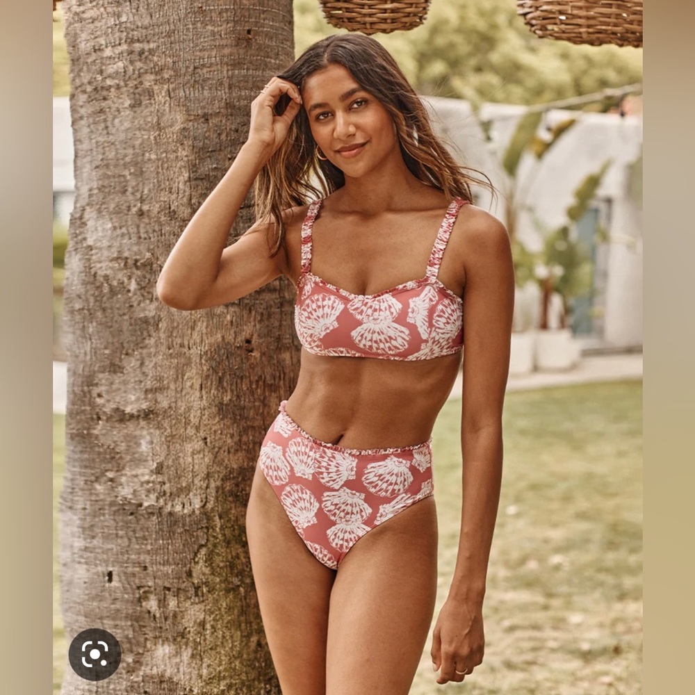 Summersalt Mini Ruffle Sweetheart Coast Bikini Top and High Leg High Rise Bottom